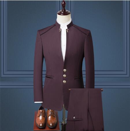 Two Piece Mandarin Style Suit for Men