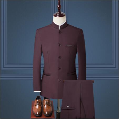 Two Piece Mandarin Style Suit for Men