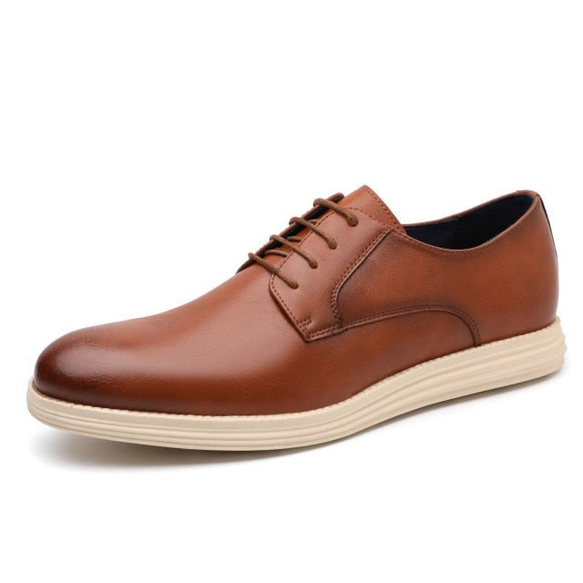 Genuine Leather Men Casual Lace-up Shoe