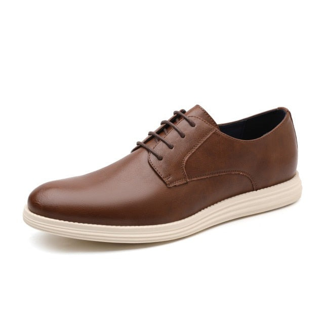 Genuine Leather Men Casual Lace-up Shoe