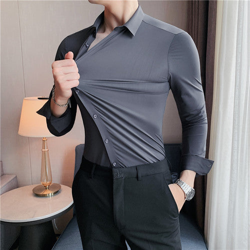 High Elasticity Seamless Dress Shirt for Men