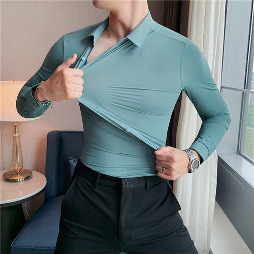 High Elasticity Seamless Dress Shirt for Men