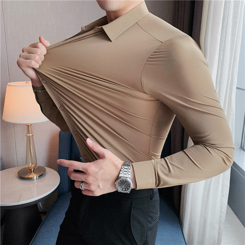 High Elasticity Seamless Dress Shirt for Men