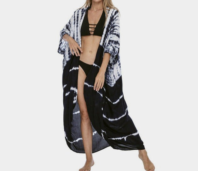 Boho Retro Striped Plus Size Women's Cover Up