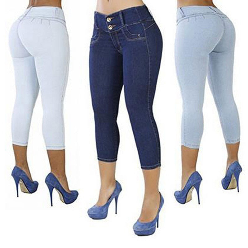 Women's Button Fly High Waist Jeans