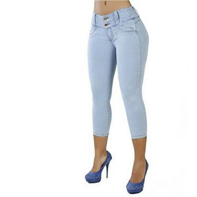 Women's Button Fly High Waist Jeans