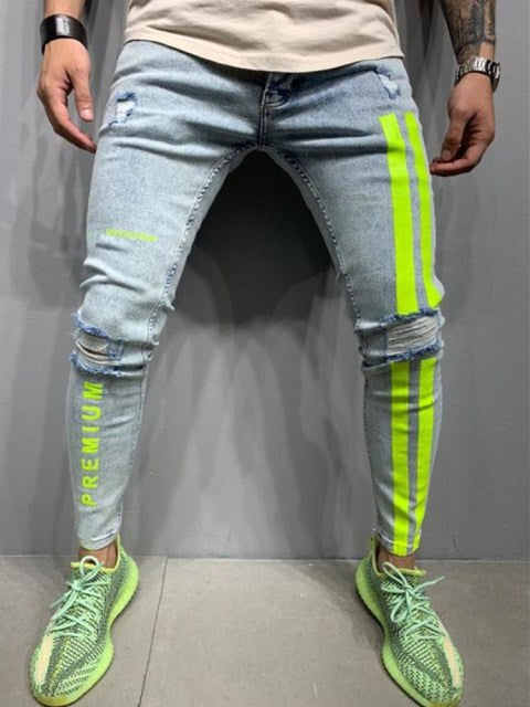 Men's Stretchy Distressed Jeans