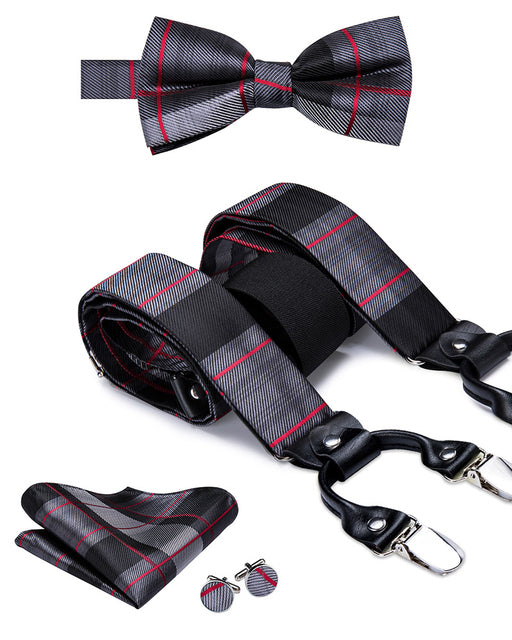 Men's Silk Tie and Suspenders Set