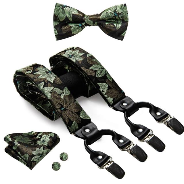 Men's Silk Tie and Suspenders Set