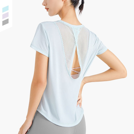 Seamless Short Sleeve Sports Shirt for Women