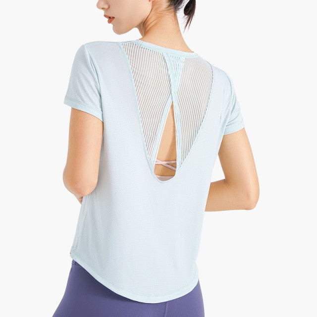 Seamless Short Sleeve Sports Shirt for Women