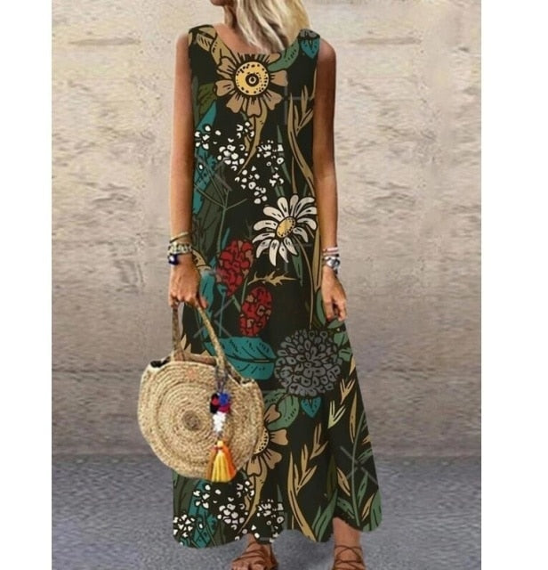 Elegant Sleeveless Long Summer Dress