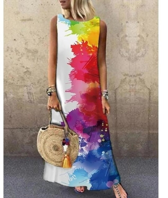 Elegant Sleeveless Long Summer Dress