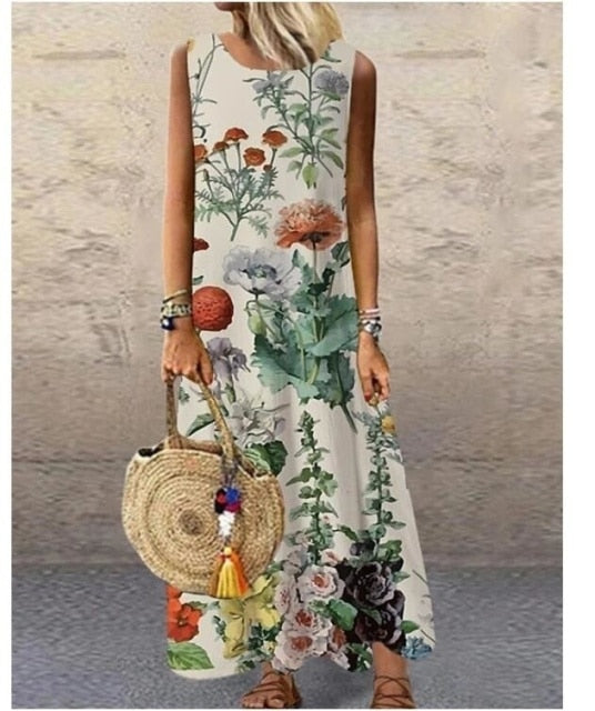 Elegant Sleeveless Long Summer Dress