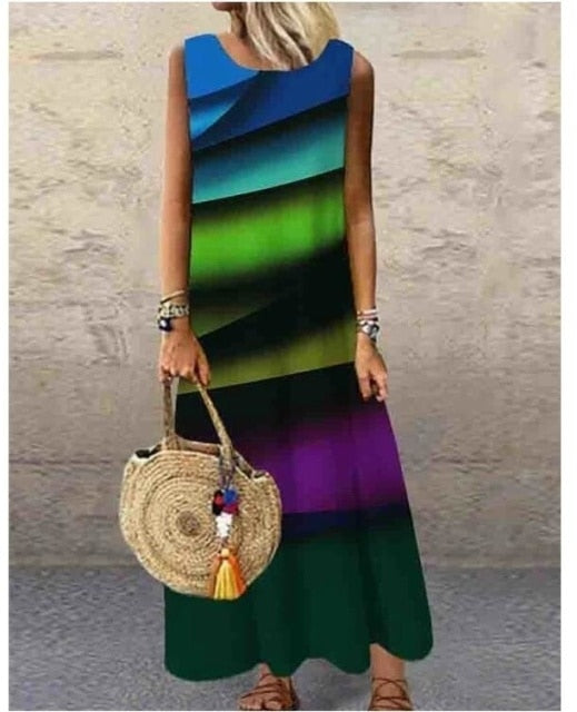 Elegant Sleeveless Long Summer Dress