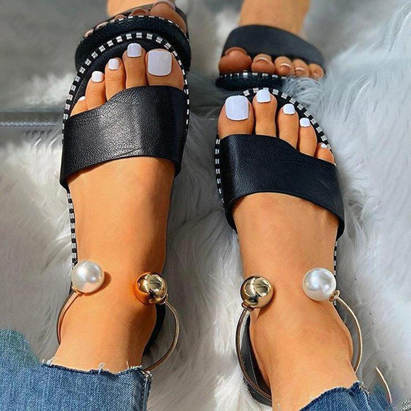 Women's Beaded Anklet Sandals