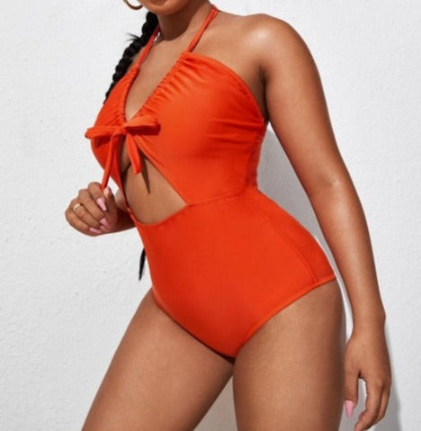 Cross Strap One Piece Swimsuit