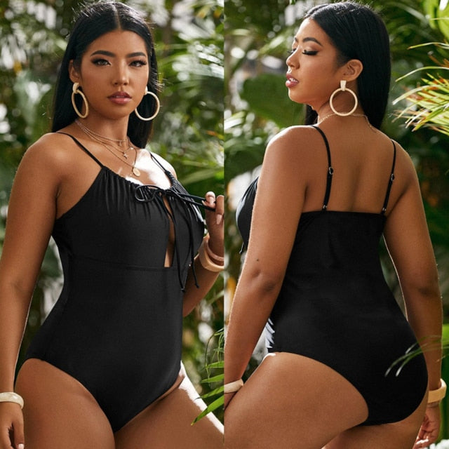 Cross Strap One Piece Swimsuit