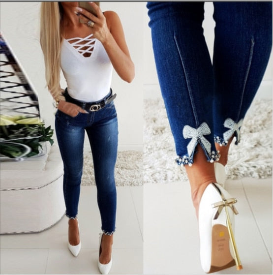 High Fashion Accentuated Skinny Jeans