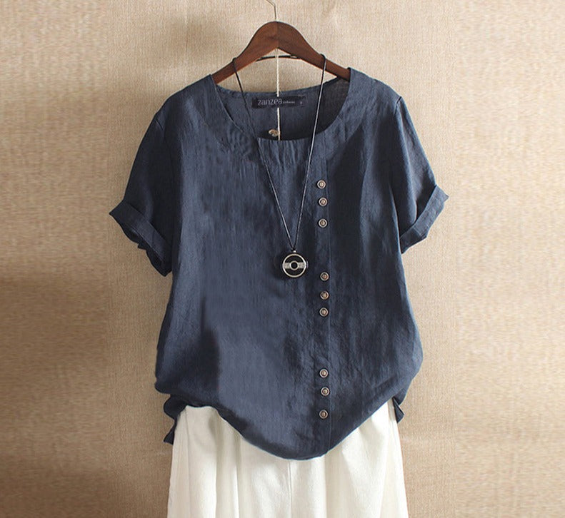 Elegant Spring Fashion Buttoned Blouse