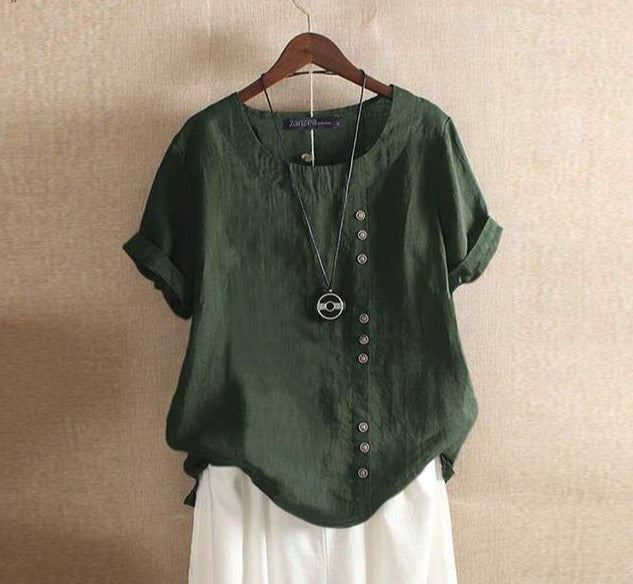 Elegant Spring Fashion Buttoned Blouse