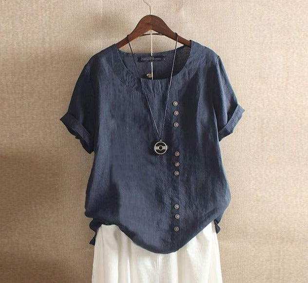 Elegant Spring Fashion Buttoned Blouse