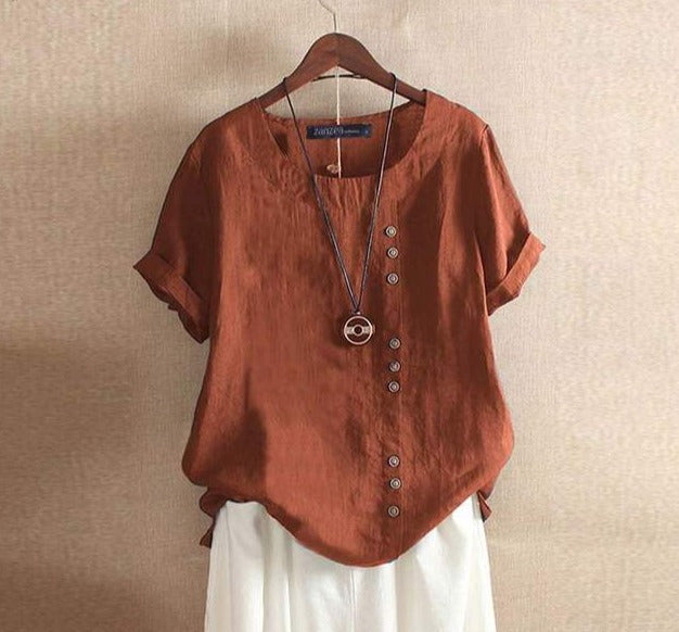 Elegant Spring Fashion Buttoned Blouse