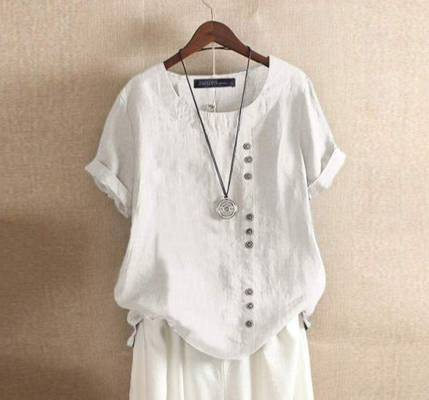 Elegant Spring Fashion Buttoned Blouse