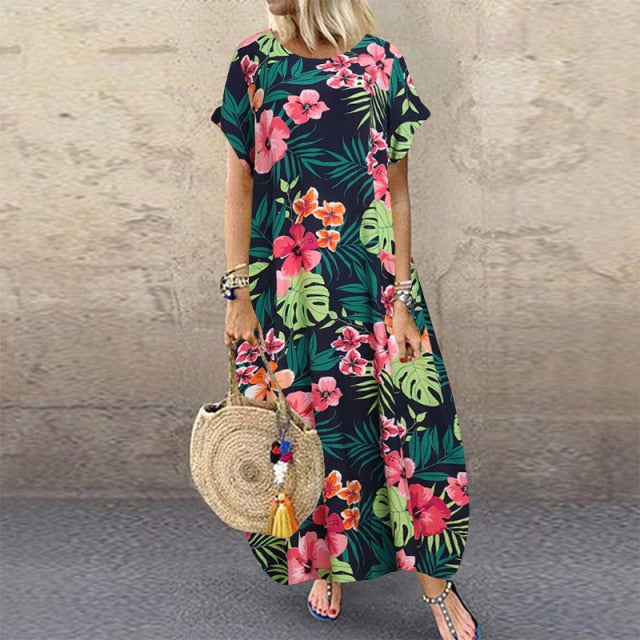 Women's Floral Printed Bohemian Sundress