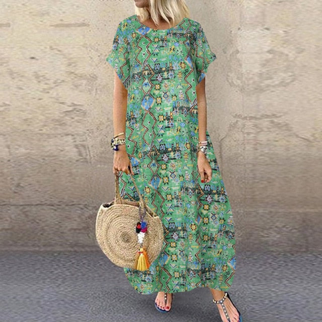 Women's Floral Printed Bohemian Sundress