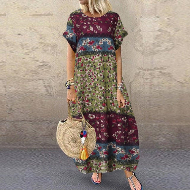 Women's Floral Printed Bohemian Sundress