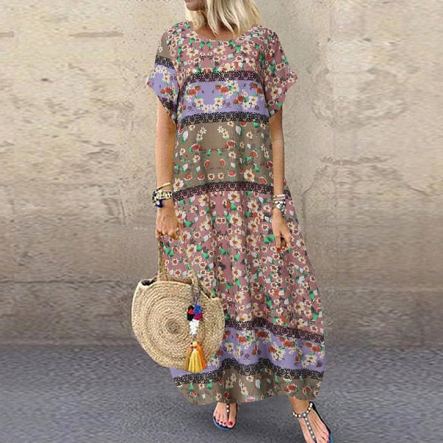 Women's Floral Printed Bohemian Sundress