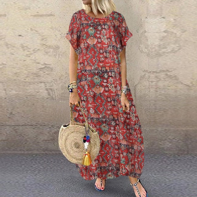 Women's Floral Printed Bohemian Sundress