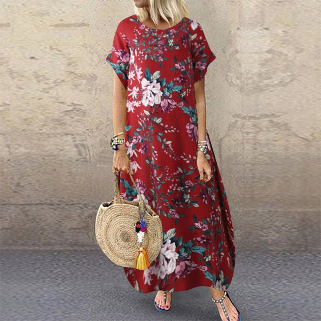 Women's Floral Printed Bohemian Sundress