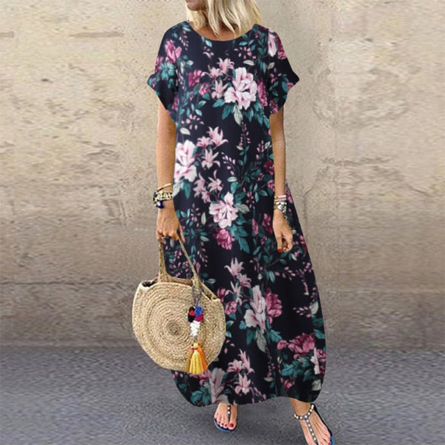 Women's Floral Printed Bohemian Sundress