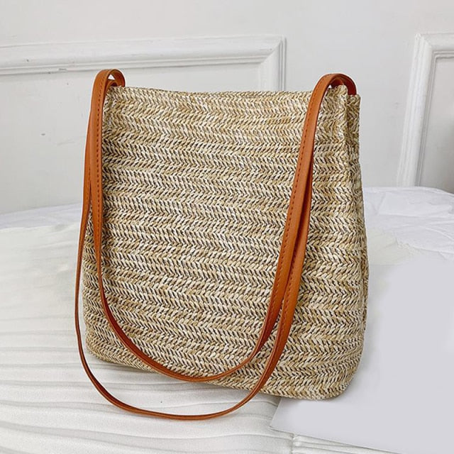 Bohemian Bucket Straw Bags