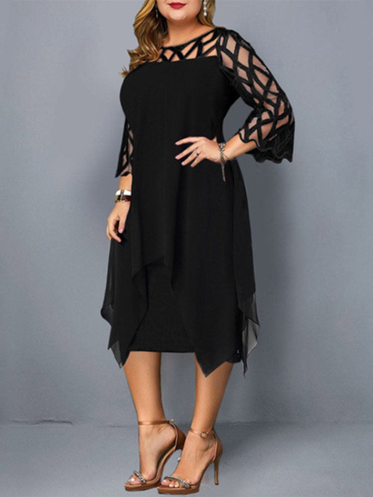 Flare Sleeve Midi Party Dress