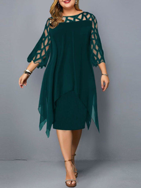 Flare Sleeve Midi Party Dress