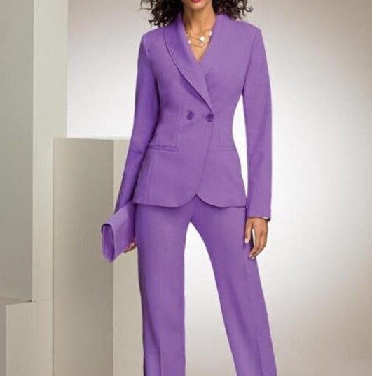 Plus Size Notch Lapel 2Piece Pantsuits