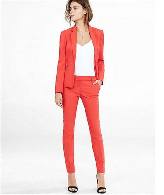 Plus Size Notch Lapel 2Piece Pantsuits