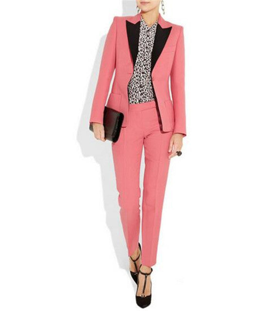 Plus Size Notch Lapel 2Piece Pantsuits