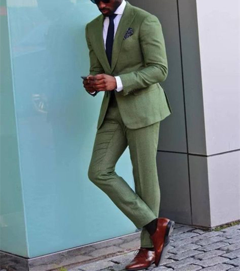 Men's Summer Casual Custom Made Linen Suit