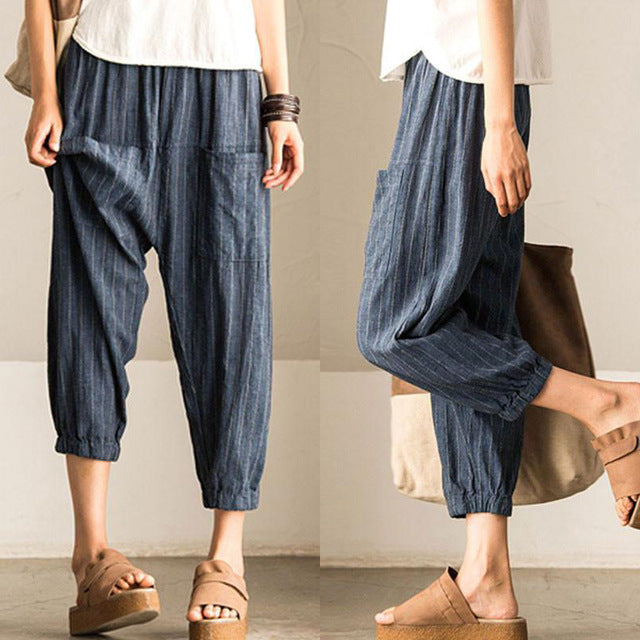 High Waist Loose Fit Capris