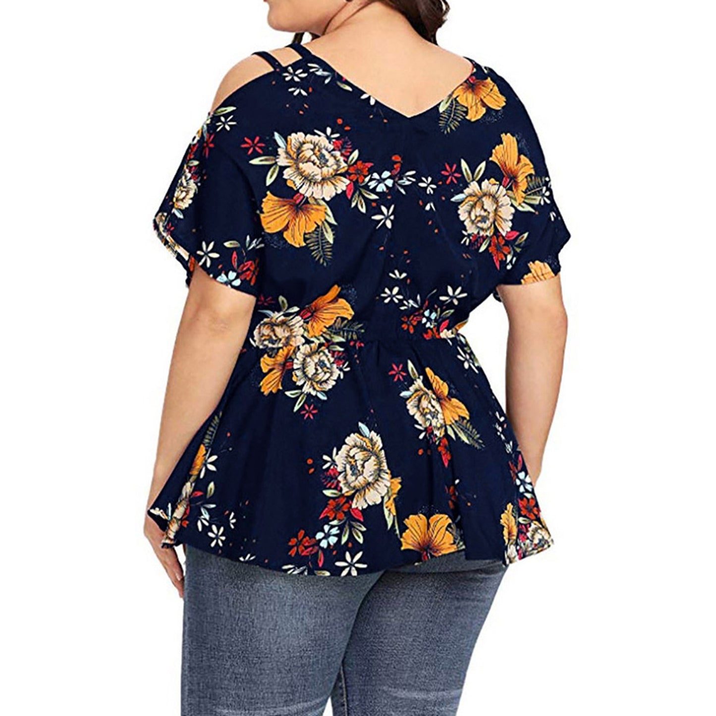 Pleated Floral Spaghetti Strap Top for Plus Size Women