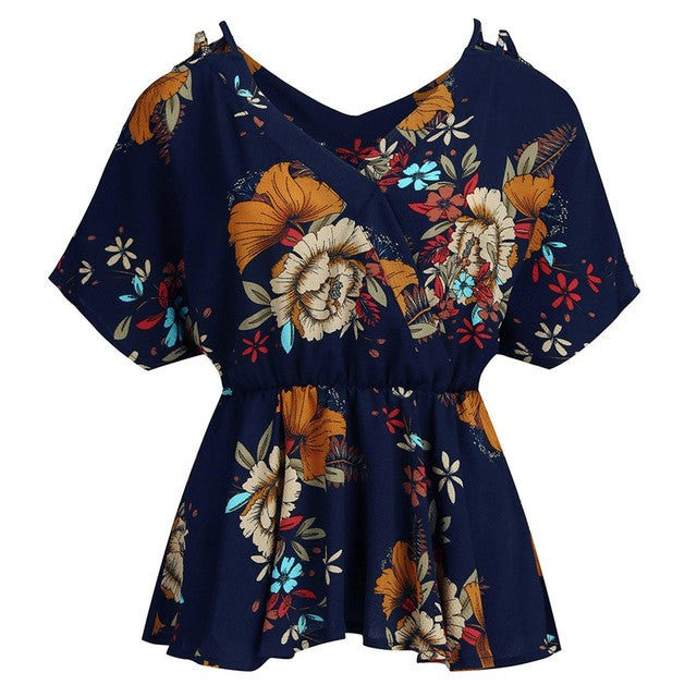 Pleated Floral Spaghetti Strap Top for Plus Size Women